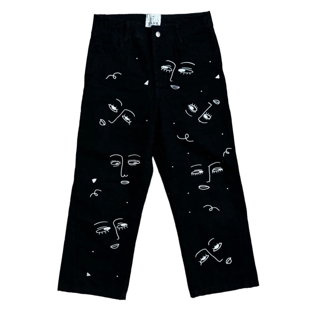 The Style Club Embroidered Faces of Love Club Jeans